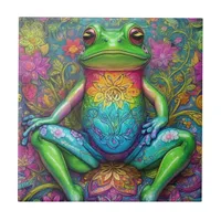 Green Coloured Frog Ceramic Tile Sets