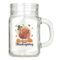 Happy Thanksgiving Typography Mason Jar