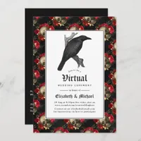 Floral Gothic Online Virtual Wedding Invitation