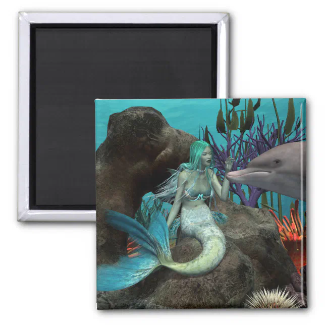 Mermaid and Dolphin Under the Sea Magnet