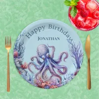 Octopus Under the Sea Personalized Birthday Paper Plates