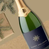 Snowflake Holiday Champagne Label