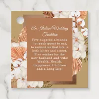 Rustic Terracotta Boho Pampas Gold Wedding  Favor Tags