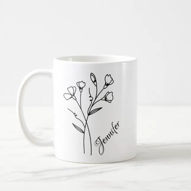 Personalized Birth Flower With Name - APRIL  Coffee Mug