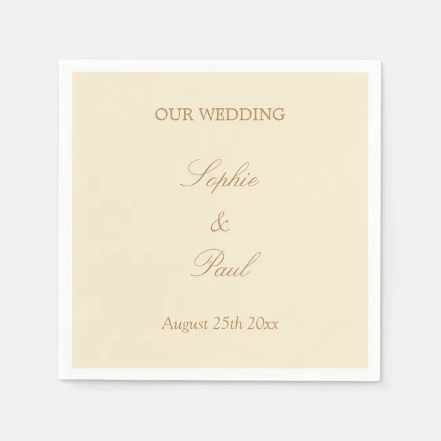 Stylish Cream Beige Wedding Paper Napkins