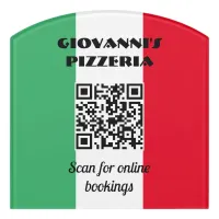 Business QR Code Custom  Pizza Restaurant Door Sign