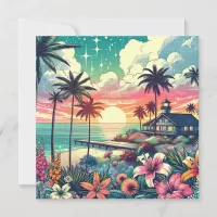 Pink and Turquoise Paradise | Beach Art