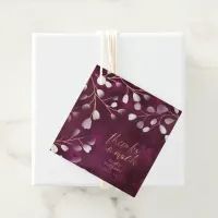 Watercolor Snowdrops Thank You Plum/Copper ID726 Favor Tags