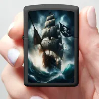 Pirate Ship Braving The Storm Zippo Lighter