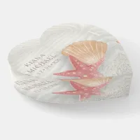 White Sands Wedding Keepsake Coral/Peach ID605 Paperweight