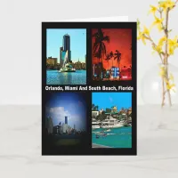 Orlando Miami South Beach Florida Collage Birthday Card