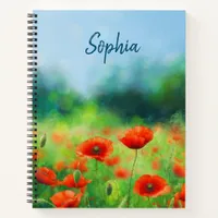 Colorful Field with Poppies Notebook