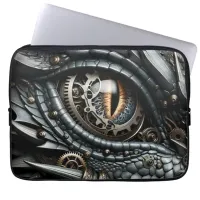 Steampunk Dragon Eye Closeup Ai Art Laptop Sleeve