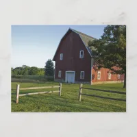 Red Barn with Fence Postcard