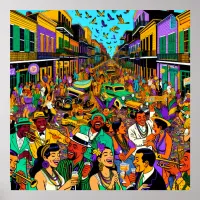 New Orleans, Louisiana People Having Fun Poster