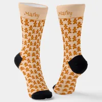 Gingerbread Man Scandinavian Christmas Add Name Socks