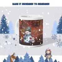 Fancy RED Gold Holiday with Characters  Mug