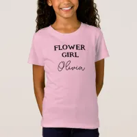Cute Personalized Flower Girl Pink T-Shirt