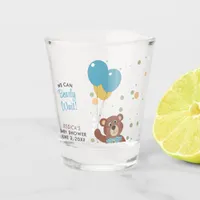 Cute Whimsical Teddy Bear Theme Baby Boy Shower Shot Glass