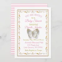 Personalized Baby Girl  Butterfly Baby Shower Invitation