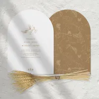 Golden Leaf Wedding Gold Arch ID655 Invitation