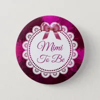 Mimi to be Magenta Bow Baby Shower button