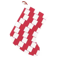 Game Room Chechered Pattern Red & White Illusion Small Christmas Stocking