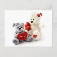 Gray and White Bear with Heart Postcard