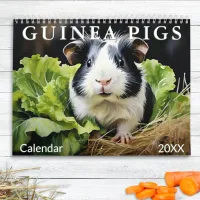 Cute Guinea Pigs Pet Animal Watercolor Monthly Calendar