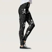 Goth Punk Rock Style Skull Pattern Leggings