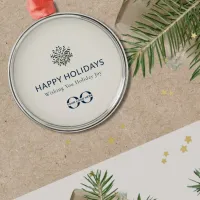 Elegant Snowflake Logo Metal Holiday Ornament