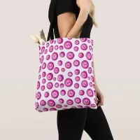 Bingo Balls Fun Pink and White Tote Bag