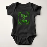 Slime Green Trick or Treat  Baby Bodysuit