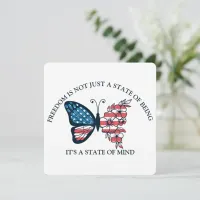 4th of July Butterfly  Holiday Card