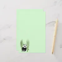 Cute Panda Sitting In Bamboo Stationery