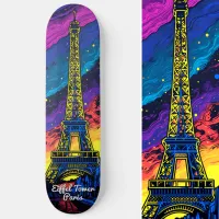 Paris Eiffel Tower Travel Pop Art Skateboard