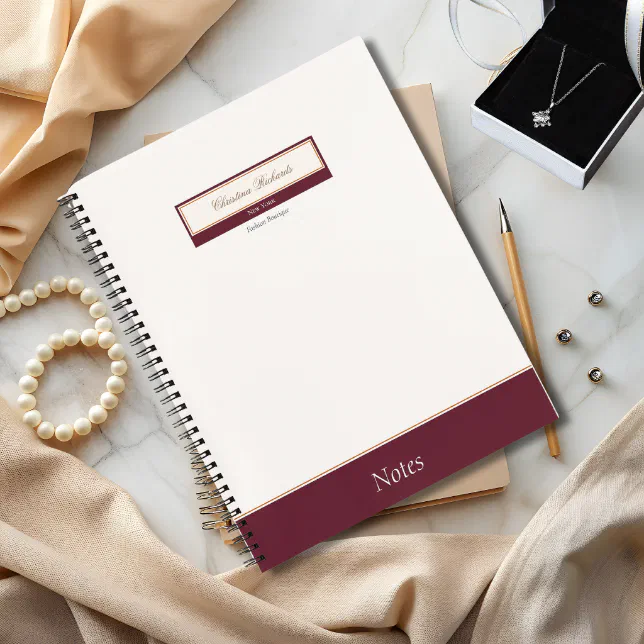 Classy Burgundy Ivory Notebook