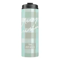 Coastal Christmas Plaid Pattern#2 ID1009 Thermal Tumbler