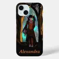 Creepy and Cute Halloween Girl iPhone 15 Case