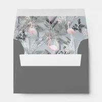 Flamingo Orchid Tropical Pattern Gray ID868 Envelope