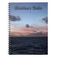 Caribbean Purple Sunset Dusk over Sea Notebook