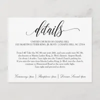 Wedding Details Card | Luxe Calligraphy (Black)