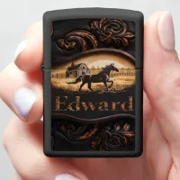 Black Horse Barn Sign Zippo Lighter