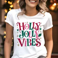 Holly Jolly Vibes Christmas Retro Tri-Blend Shirt