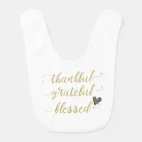 thankful grateful blessed thanksgiving holiday baby bib