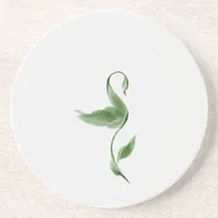 Green color sandstone coaster 