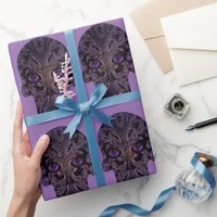 Filigree Skull in Shades of Purple Wrapping Paper