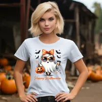 Spooky & Adorable: Cute Funny Ghost Halloween T-Shirt