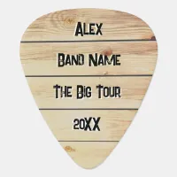 Rustic Faux Wood Plectrum Personalized Guitar Pick