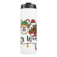 Merry Woofmas Typography Thermal Tumbler